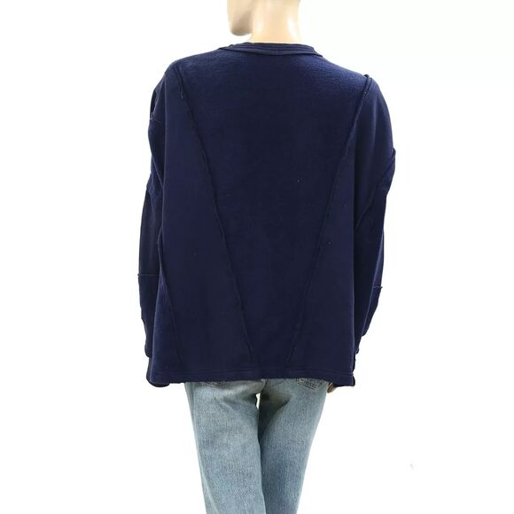 Free People Darcy Sweatshirt Top Oversized Solid Slouchy Ribbed Comfy S 273128 - Picture 6 of 8